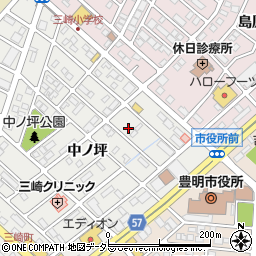 愛知県豊明市三崎町中ノ坪6-37周辺の地図