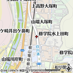京都府京都市左京区山端大君町周辺の地図