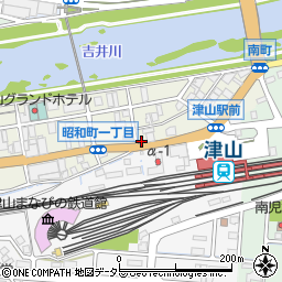 岡山県津山市南町1丁目110周辺の地図