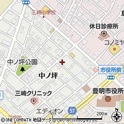 愛知県豊明市三崎町中ノ坪6-18周辺の地図