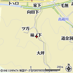 愛知県豊田市豊松町（柿ノ下）周辺の地図