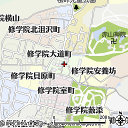 京都府京都市左京区修学院馬場脇町周辺の地図