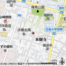三重県桑名市本願寺周辺の地図