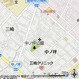 愛知県豊明市三崎町中ノ坪18周辺の地図