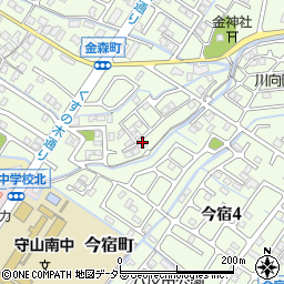 滋賀県守山市金森町107-2周辺の地図