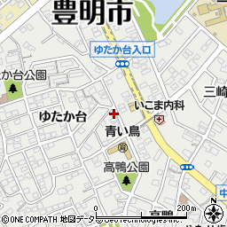 愛知県豊明市三崎町ゆたか台35-16周辺の地図