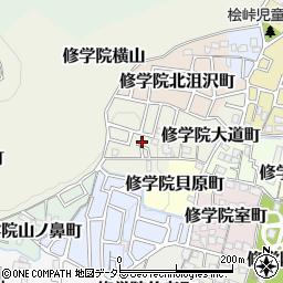 京都府京都市左京区修学院西沮沢町周辺の地図