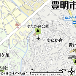 愛知県豊明市三崎町ゆたか台13周辺の地図