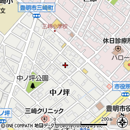 愛知県豊明市三崎町中ノ坪7周辺の地図