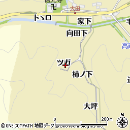 愛知県豊田市豊松町ツガ周辺の地図