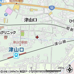 津山口郵便局周辺の地図