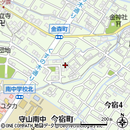 滋賀県守山市金森町106周辺の地図