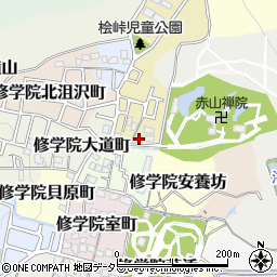 京都府京都市左京区修学院開根坊町9周辺の地図