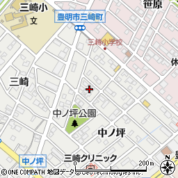愛知県豊明市三崎町中ノ坪10周辺の地図