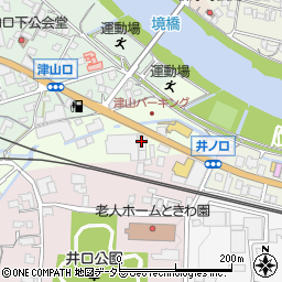 津山テント周辺の地図