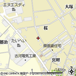 愛知県豊田市堤町桜周辺の地図