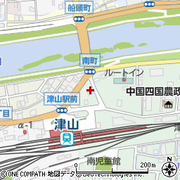 岡山県津山市南町1丁目13周辺の地図