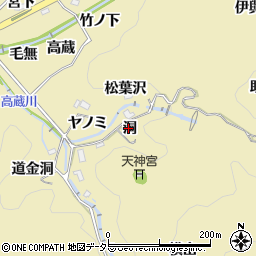 愛知県豊田市豊松町洞周辺の地図