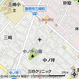 愛知県豊明市三崎町中ノ坪10-2周辺の地図