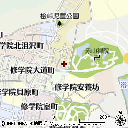 京都府京都市左京区修学院開根坊町8周辺の地図