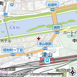 岡山県津山市南町周辺の地図