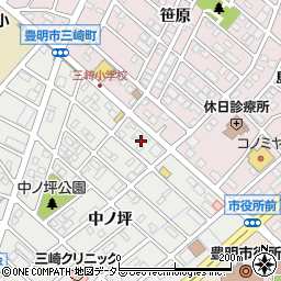 愛知県豊明市三崎町中ノ坪3周辺の地図
