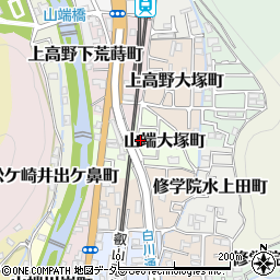 京都府京都市左京区山端大塚町周辺の地図