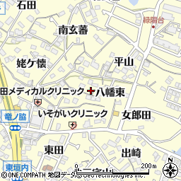 愛知県東海市名和町八幡東周辺の地図