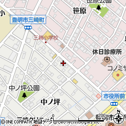 愛知県豊明市三崎町中ノ坪3-3周辺の地図