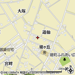 愛知県豊田市堤町道仙周辺の地図