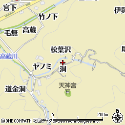 愛知県豊田市豊松町松葉沢周辺の地図