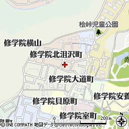 京都府京都市左京区修学院北沮沢町1周辺の地図