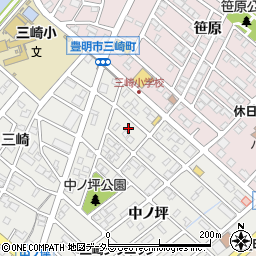 愛知県豊明市三崎町中ノ坪8周辺の地図