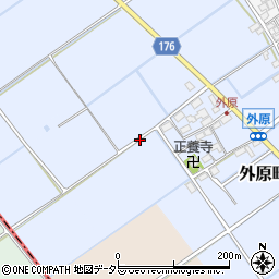 滋賀県東近江市外原町周辺の地図