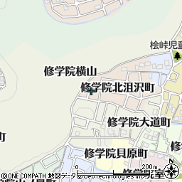 京都府京都市左京区修学院北沮沢町20周辺の地図