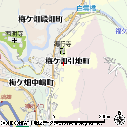京都府京都市右京区梅ケ畑引地町周辺の地図