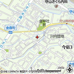 滋賀県守山市金森町91周辺の地図