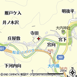 愛知県豊田市大内町寺田5周辺の地図