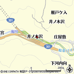 愛知県豊田市大内町井ノ木沢周辺の地図