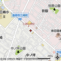 愛知県豊明市三崎町中ノ坪2-5周辺の地図