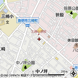 愛知県豊明市三崎町中ノ坪2周辺の地図