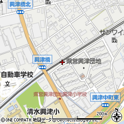 静岡県静岡市清水区興津中町周辺の地図