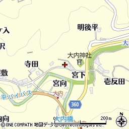 愛知県豊田市大内町宮脇周辺の地図