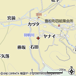 愛知県豊田市豊松町石田周辺の地図