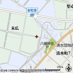 愛知県豊田市上丘町末広周辺の地図