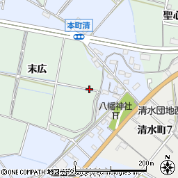 愛知県豊田市上丘町（末広）周辺の地図