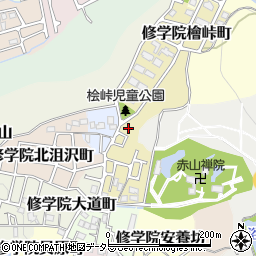 京都府京都市左京区修学院開根坊町3周辺の地図