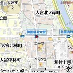 御薗橋通大宮周辺の地図