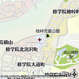 京都府京都市左京区修学院山添町周辺の地図
