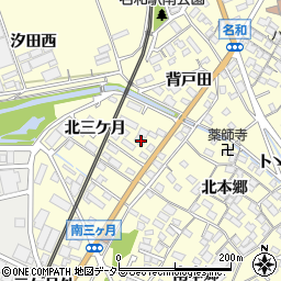愛知県東海市名和町北三ケ月周辺の地図